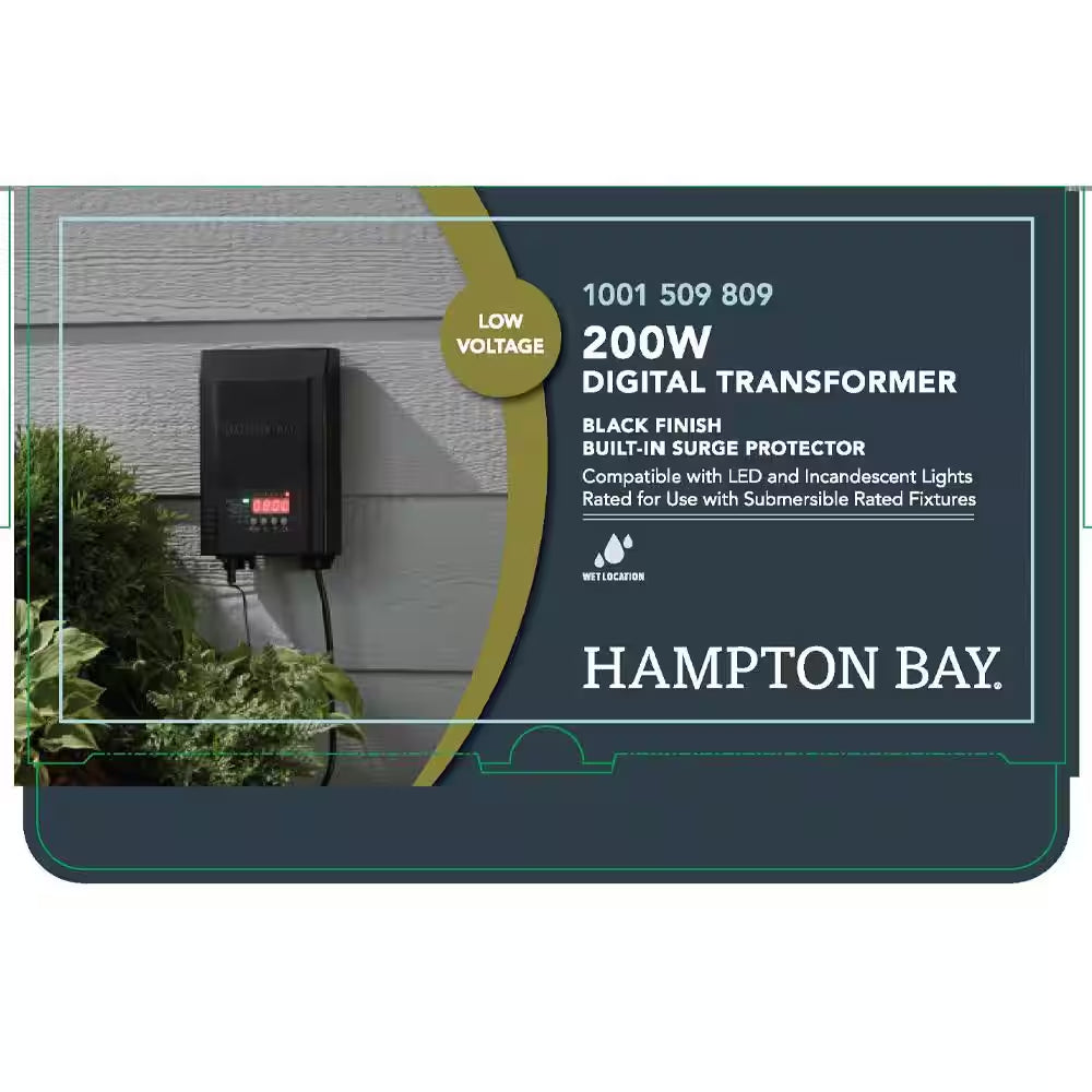Low-Voltage 200-Watt Landscape Lighting Transformer with Dusk to Dawn Sensor