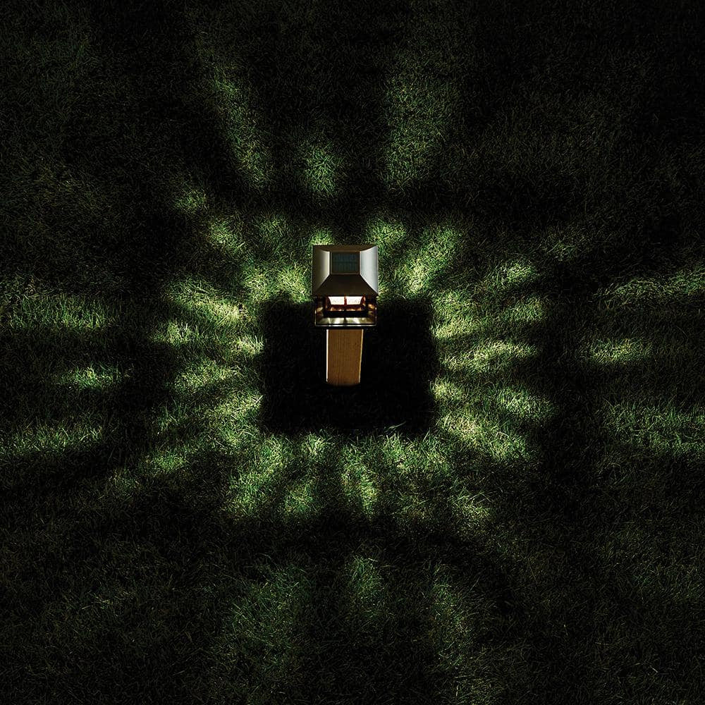 4X4 or 6X6 Mediterranean Bronze Integrated LED Outdoor Solar Deck Post Light