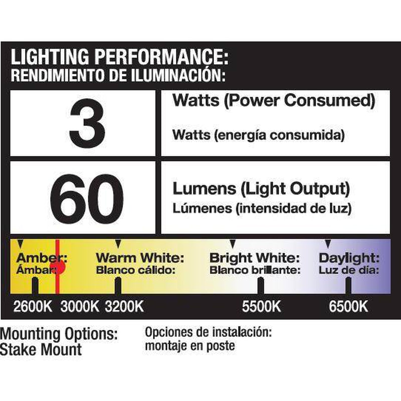 60 Lumen Low Voltage Brass Integrated LED Outdoor Landscape Path Light (6-Pack)
