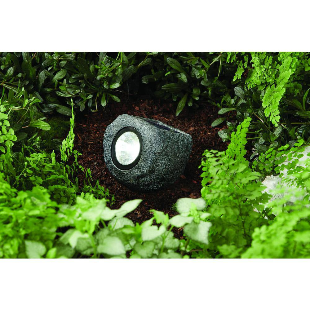 Solar Gray LED Hand-Painted Rock Spotlight