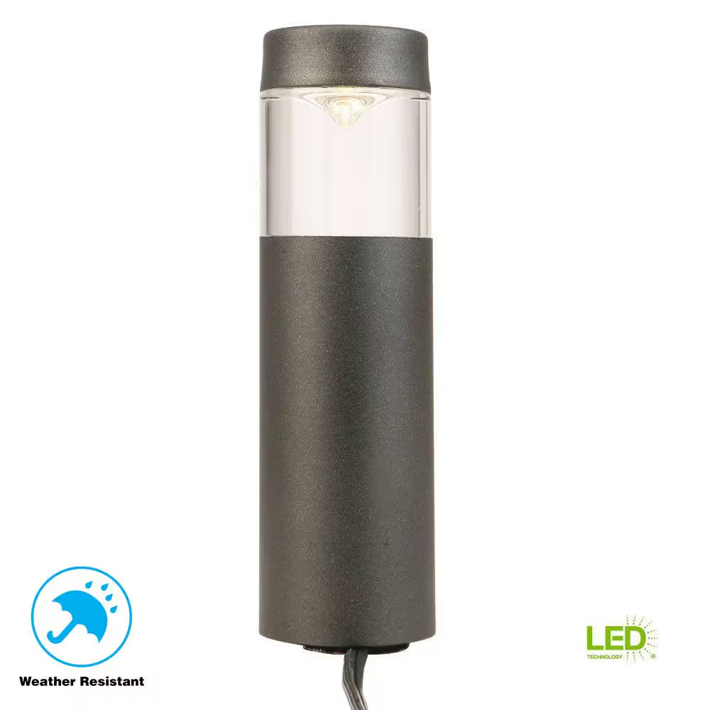Helena 19 Lumen Black Integrated LED round Low Voltage Outdoor Landscape Path Bollard Light
