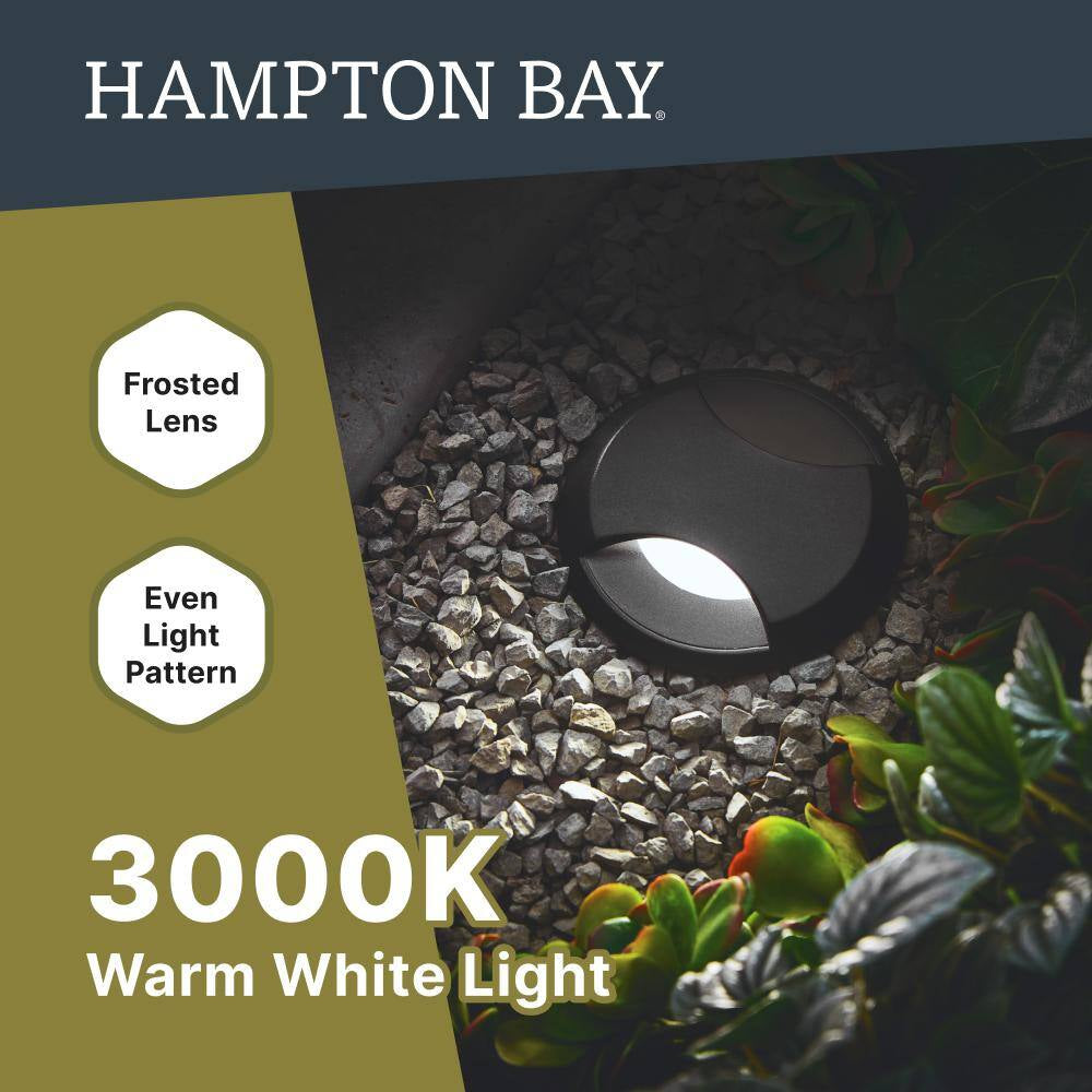 150 Lumens Low Voltage Black Integrated LED round Outdoor Inground Well/Deck Light