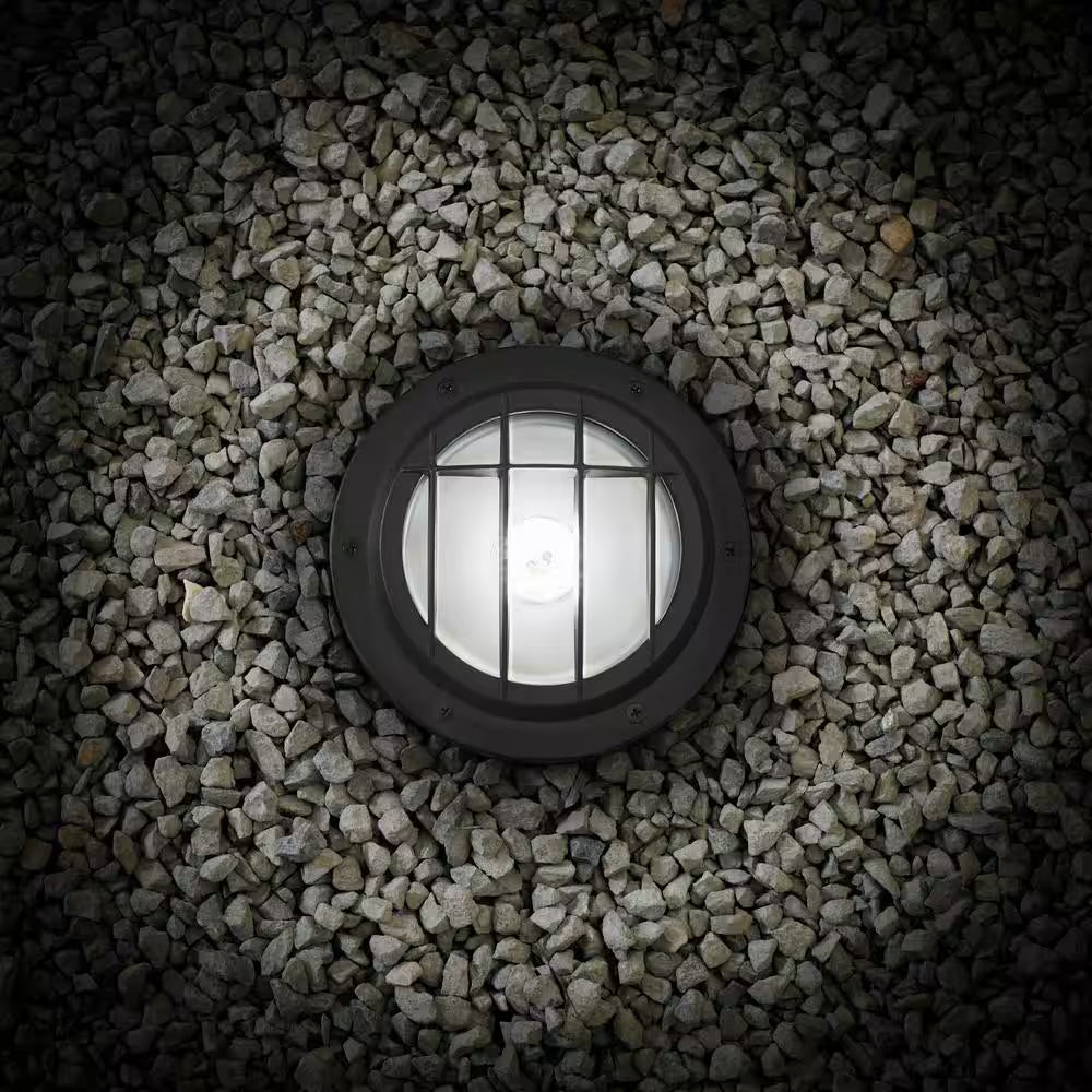 Low Voltage 500 Lumens Black Outdoor Integrated LED in Ground Well Light; Weather/Water/Rust Resistant