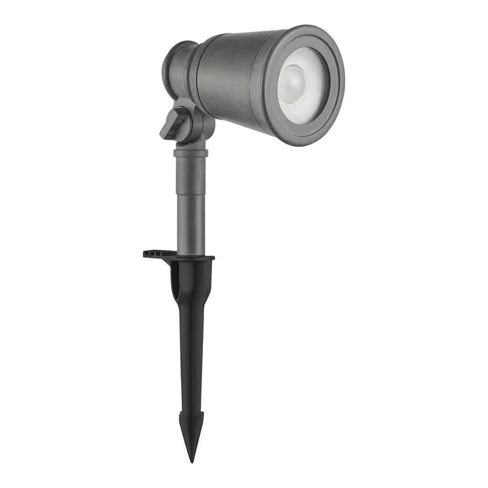 Cann River 420 Lumen Low Voltage Silver Hardwired Integrated LED Outdoor Spotlight with Clear Glass