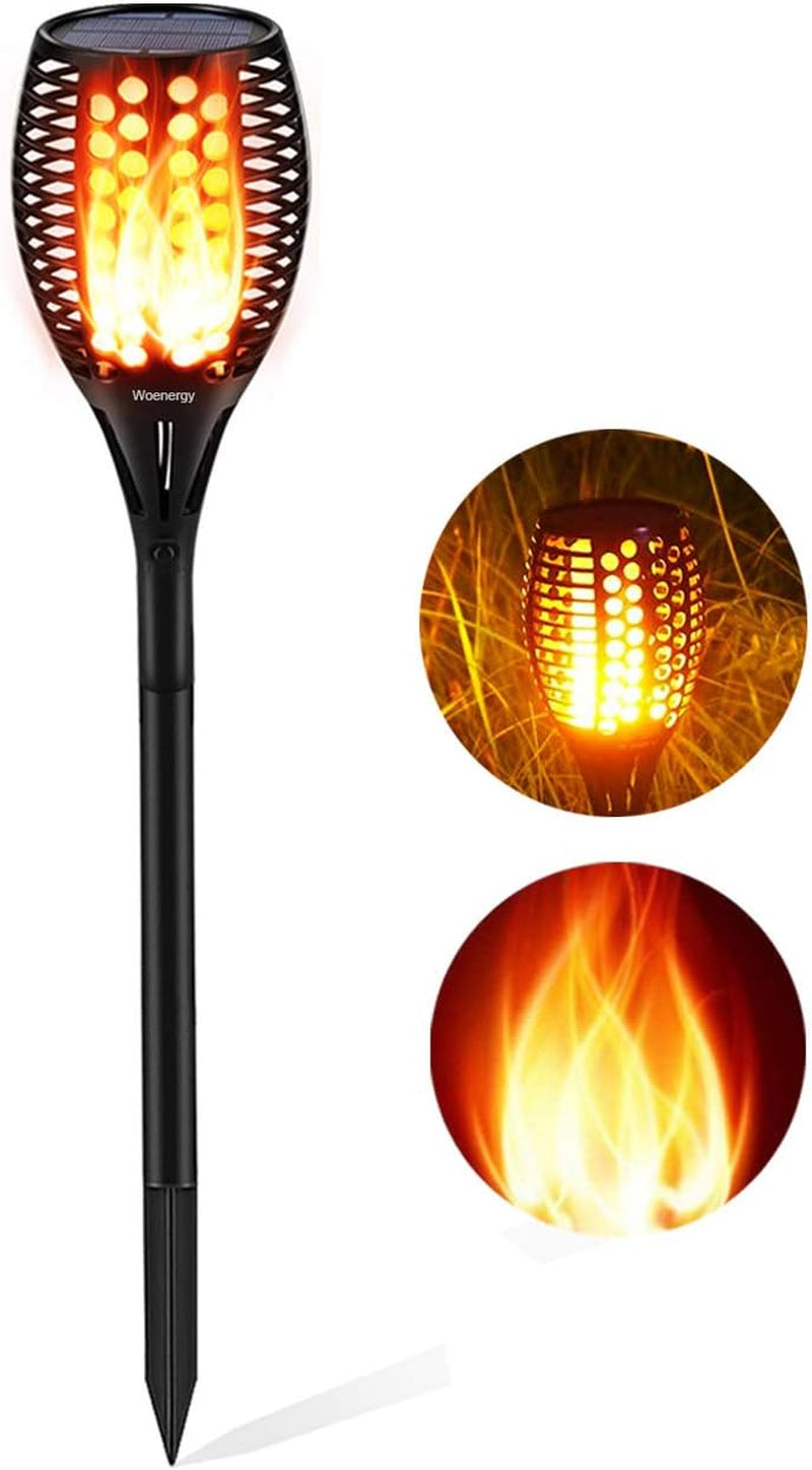 Solar Torch Lights, 43" Flickering Flames Outdoor Waterproof Landscape Decoration, Dusk to Dawn Auto On/Off Security for Yard Garden Pathway Driveway 4-Pack