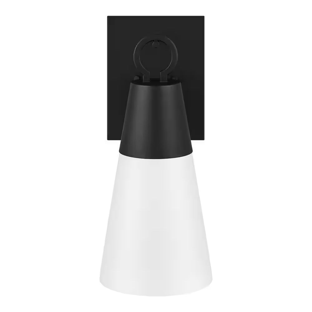 Duvall Black 1-Light Outdoor Line Voltage Hardwired Porch Light Wall Light Sconce with No Bulb Included