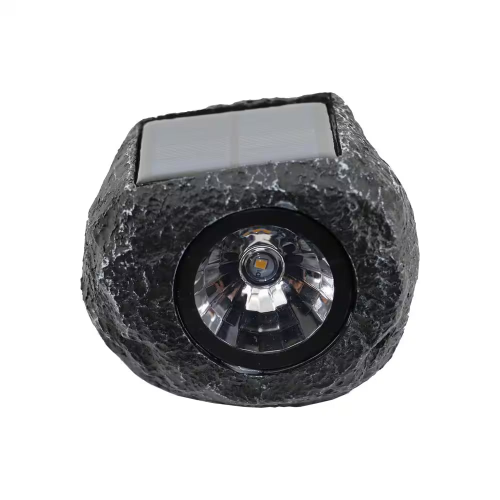 15 Lumen Gray LED Weather Resistant Outdoor Solar Mini Rock Spot Light