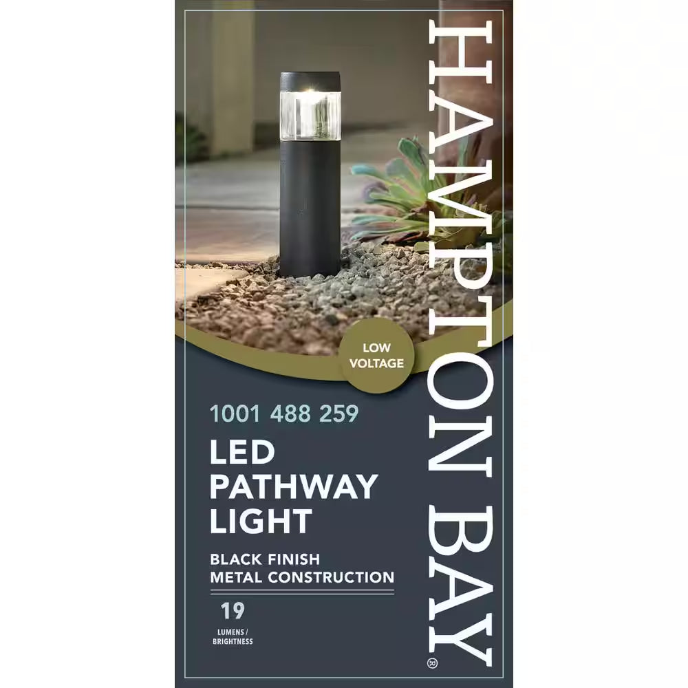 Helena 19 Lumen Black Integrated LED round Low Voltage Outdoor Landscape Path Bollard Light