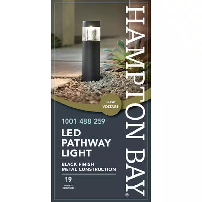 Helena 19 Lumen Black Integrated LED round Low Voltage Outdoor Landscape Path Bollard Light