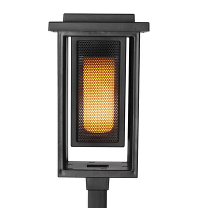 Ambrose Solar 6 Lumens Matte Black Integrated LED Modern Flicker Flame Torch Path Light (2-Pack); Weather Resistant