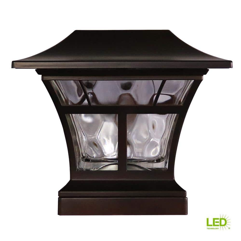 4X4 or 6X6 Mediterranean Bronze Integrated LED Outdoor Solar Deck Post Light