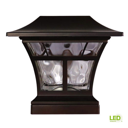 4X4 or 6X6 Mediterranean Bronze Integrated LED Outdoor Solar Deck Post Light