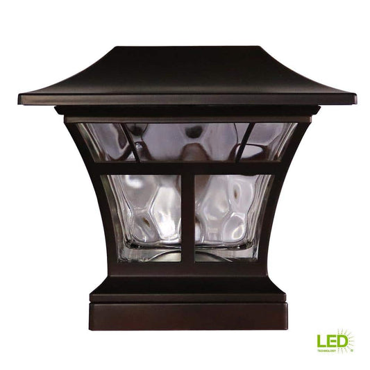 4X4 or 6X6 Mediterranean Bronze Integrated LED Outdoor Solar Deck Post Light