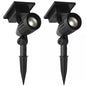 Solar 50 Lumens Black Outdoor Integrated LED Adjustable Beam Spotlight (2-Pack); Weather/Water/Rust Resistant