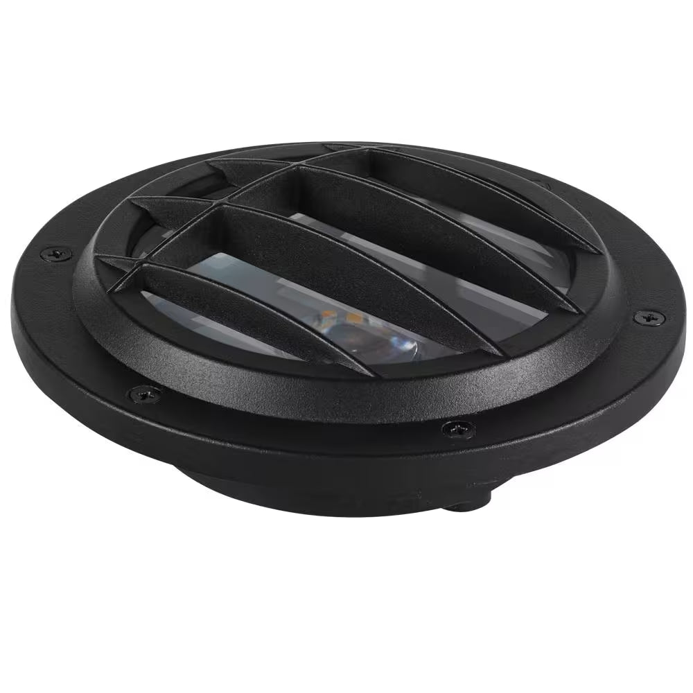 Low Voltage 500 Lumens Black Outdoor Integrated LED in Ground Well Light; Weather/Water/Rust Resistant