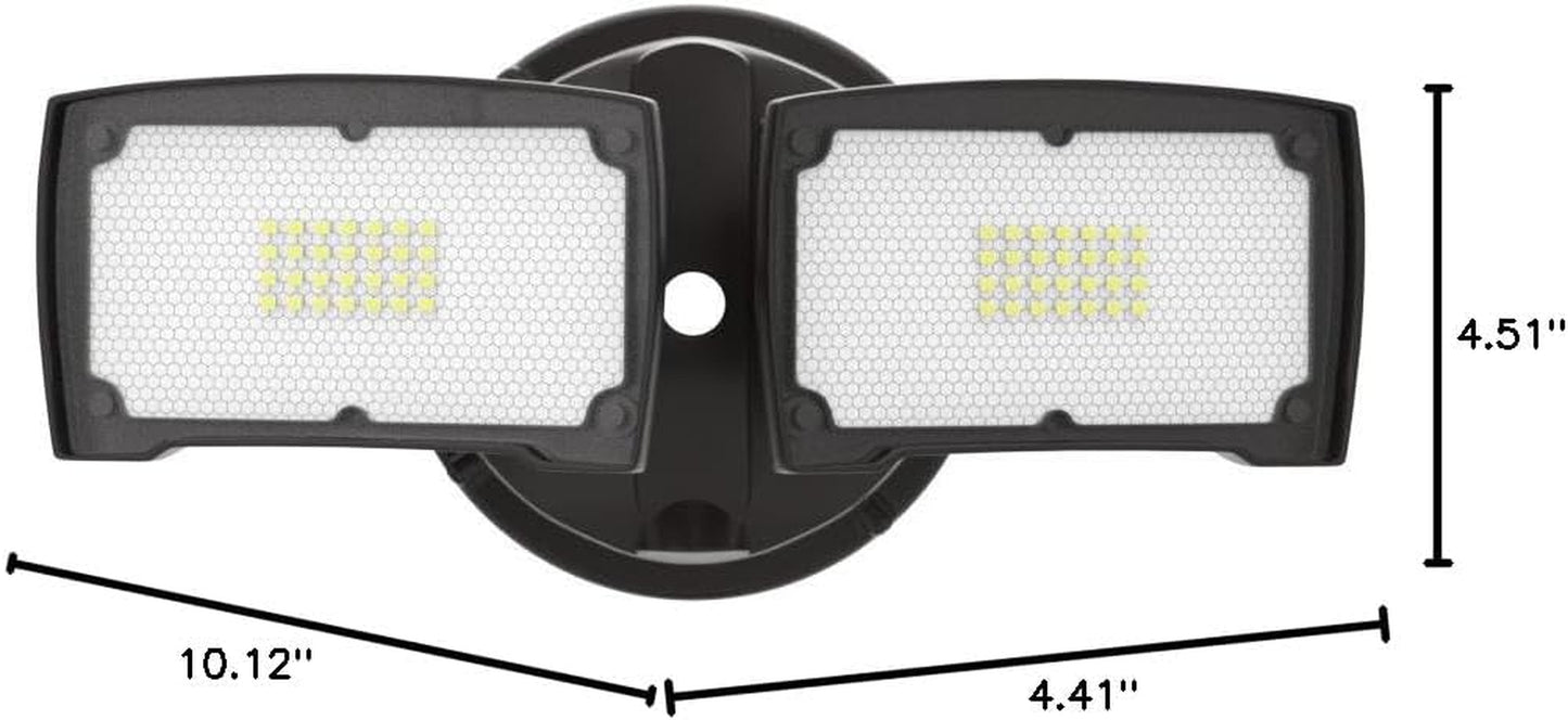 3000LM LED Flood Light Outdoor, Switch Controlled LED Security Light, 28W Exterior Lights with 2 Adjustable Heads, 5500K, IP65 Waterproof for Garage, Yard, Patio Brown