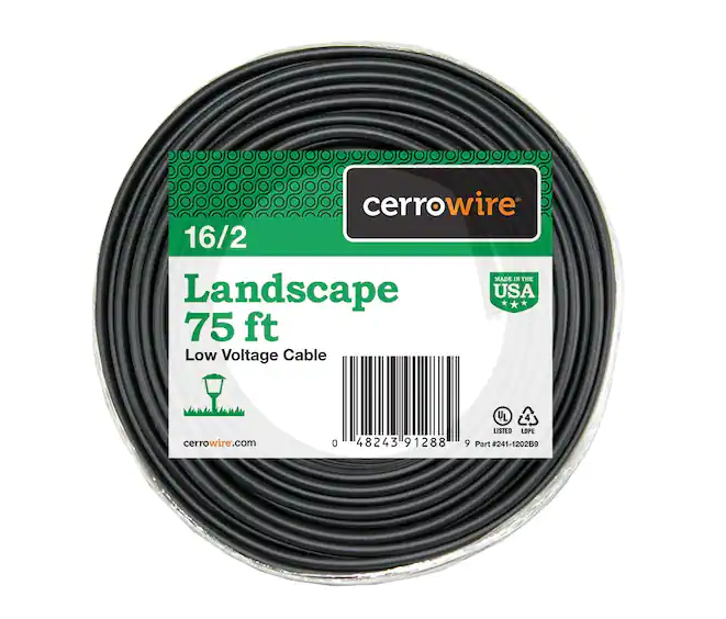 75 Ft. 16/2 Black Stranded CU Low-Voltage Landscape Lighting Wire