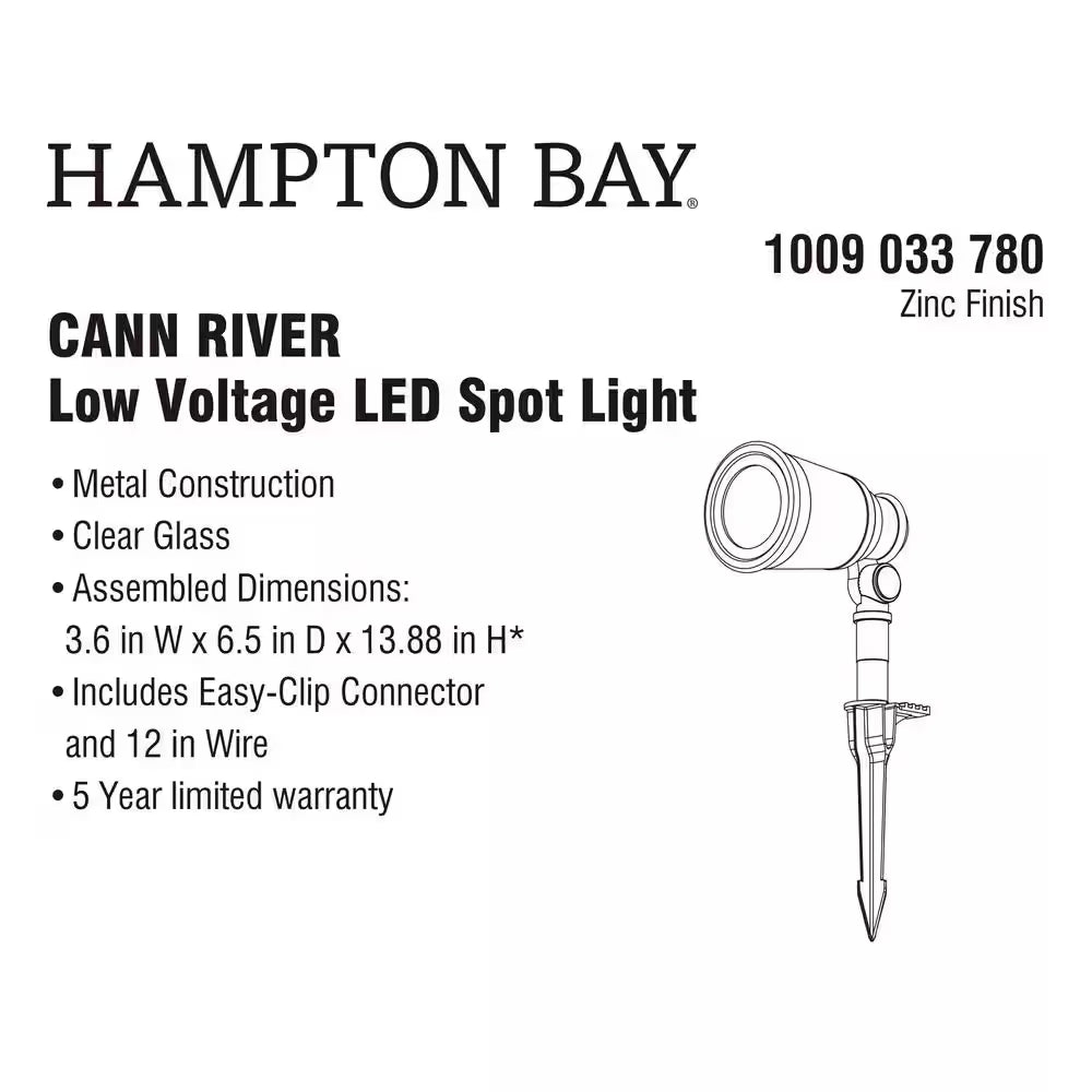 Cann River 420 Lumen Low Voltage Silver Hardwired Integrated LED Outdoor Spotlight with Clear Glass