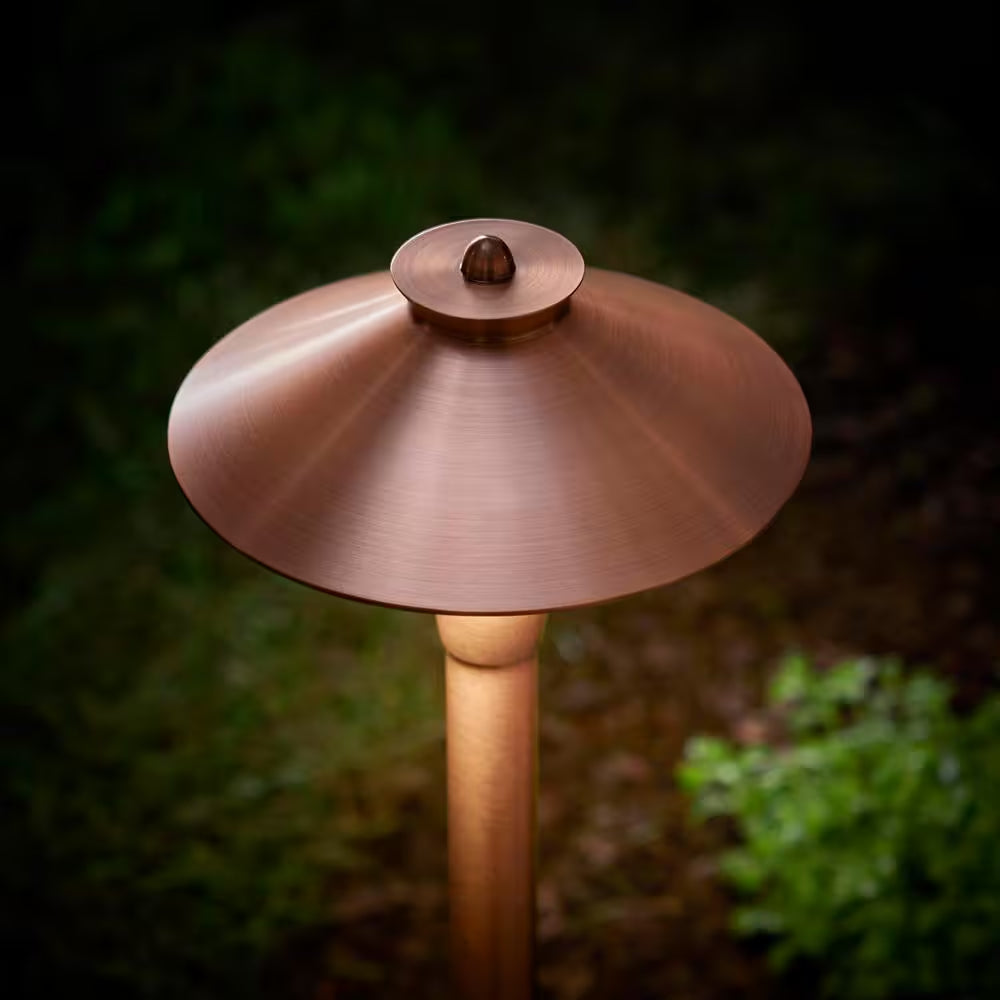 120 Lumen Red Brass Low Voltage Integrated LED Waterproof Outdoor Landscape Path Light