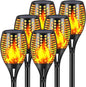 Solar Torch Lights, 43" Flickering Flames Outdoor Waterproof Landscape Decoration, Dusk to Dawn Auto On/Off Security for Yard Garden Pathway Driveway 4-Pack