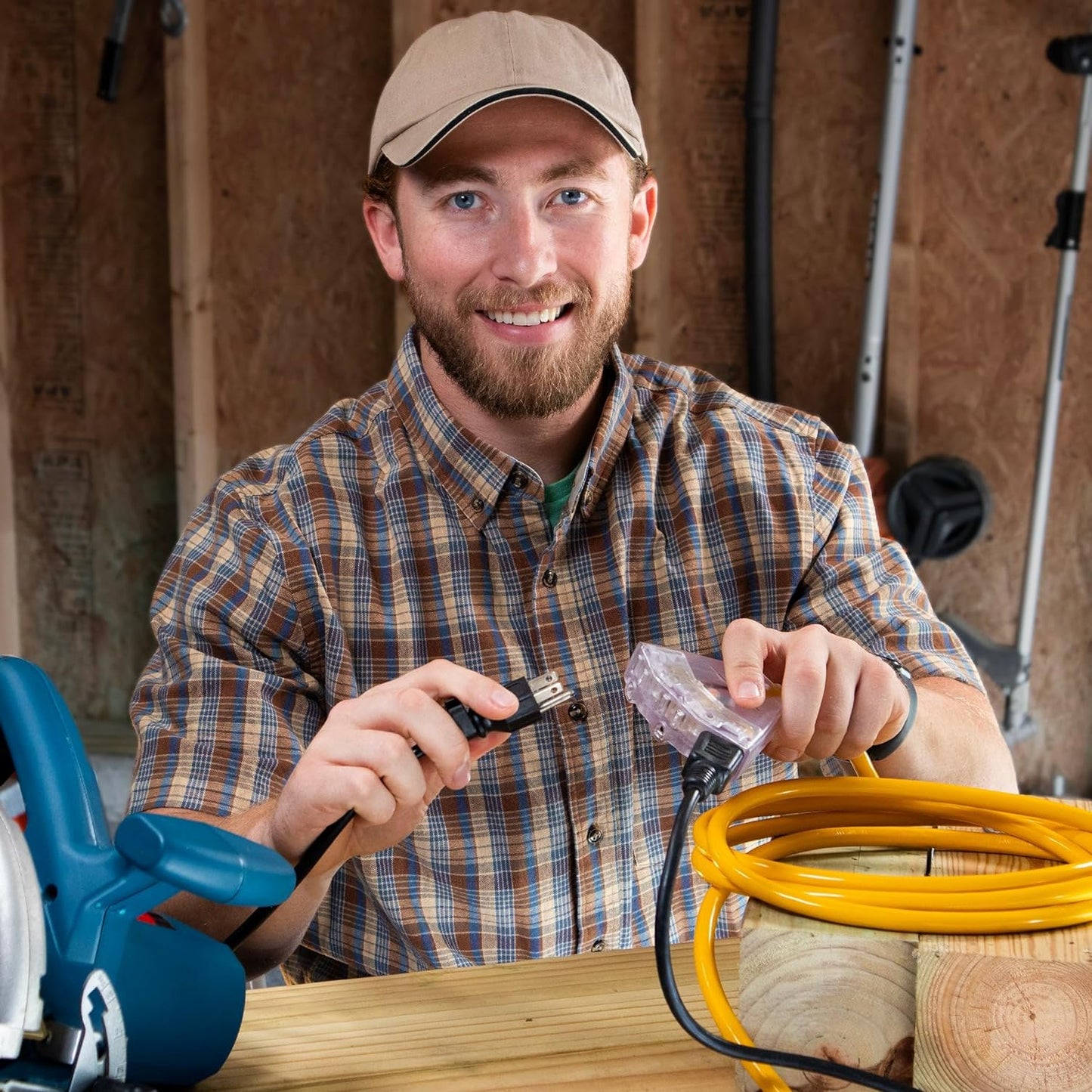 2 Ft - 12 Gauge Heavy Duty Extension Cord - 3 Outlet Lighted SJTW - Indoor/Outdoor Extension_Cord by  - 2' 12-Gauge Grounded 15 Amp Extensioncord Splitter