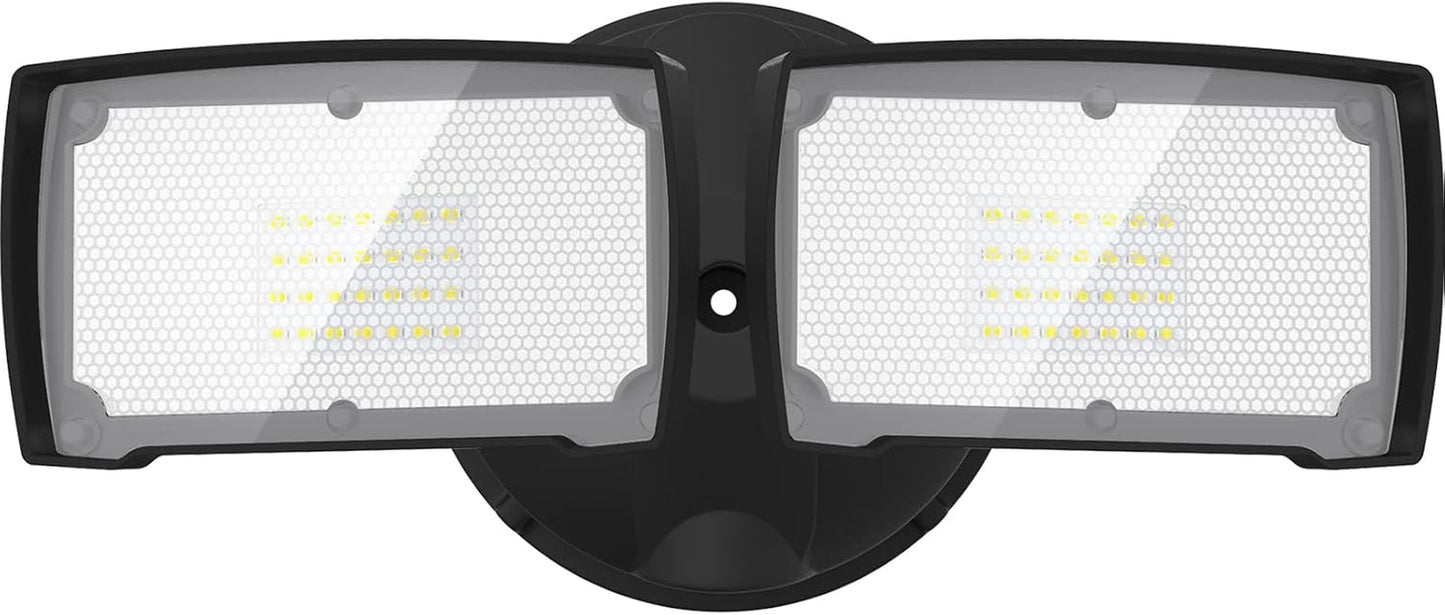 3000LM LED Flood Light Outdoor, Switch Controlled LED Security Light, 28W Exterior Lights with 2 Adjustable Heads, 5500K, IP65 Waterproof for Garage, Yard, Patio Brown