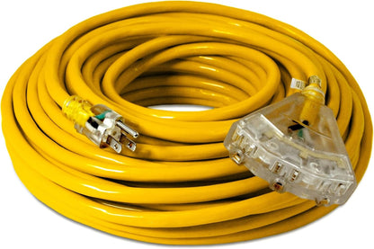 2 Ft - 12 Gauge Heavy Duty Extension Cord - 3 Outlet Lighted SJTW - Indoor/Outdoor Extension_Cord by  - 2' 12-Gauge Grounded 15 Amp Extensioncord Splitter