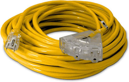 2 Ft - 12 Gauge Heavy Duty Extension Cord - 3 Outlet Lighted SJTW - Indoor/Outdoor Extension_Cord by  - 2' 12-Gauge Grounded 15 Amp Extensioncord Splitter