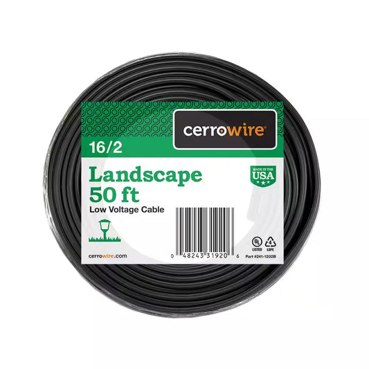 50 Ft. 16/2 Black Stranded Low-Voltage Landscape Lighting Wire