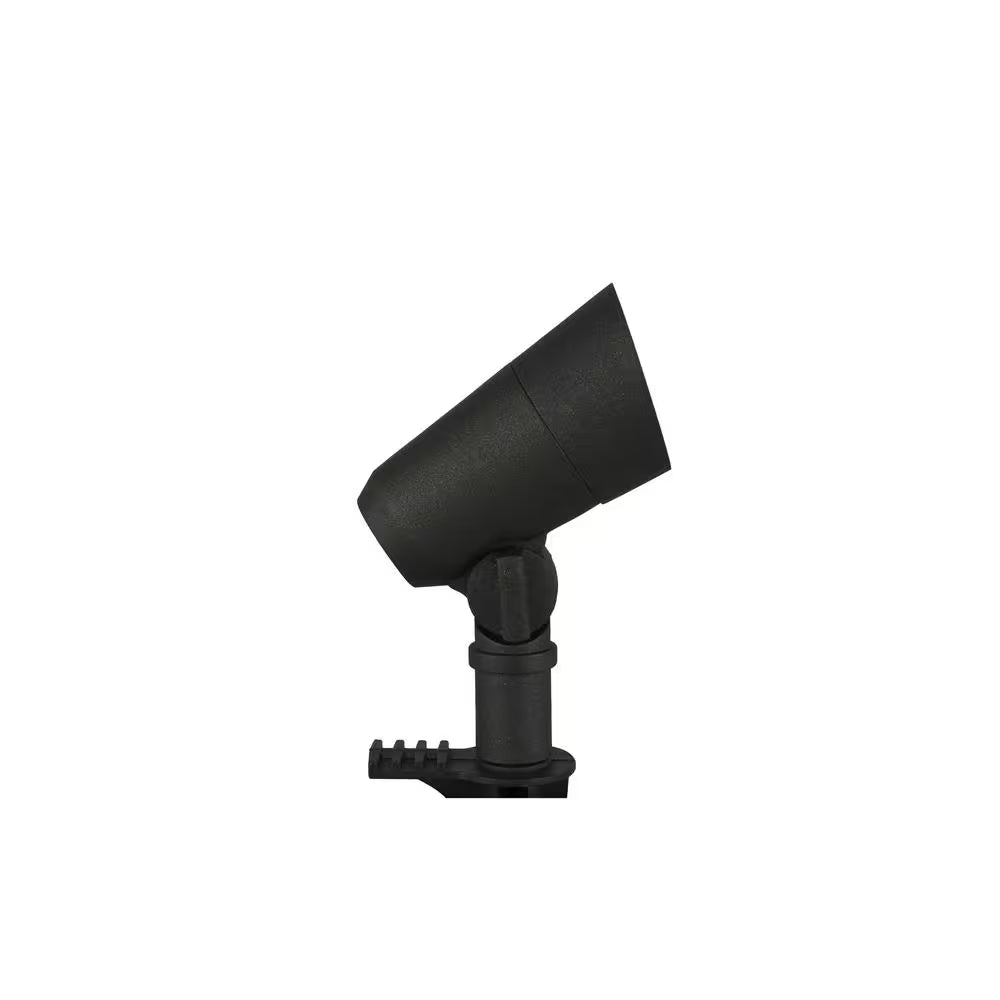 Low Voltage 327 Lumen Black Hardwired Integrated LED Outdoor Spotlight with Narrow Beam Angle