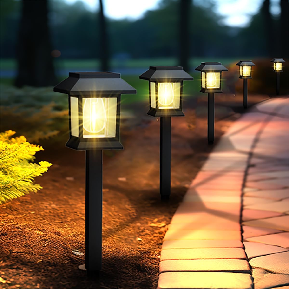 Solar Lights Outdoor,12 Pack Waterproof Auto On/Off Solar Pathway Lights for Your Garden, Landscape, Path, Yard, Patio, Driveway,Walkway Decor