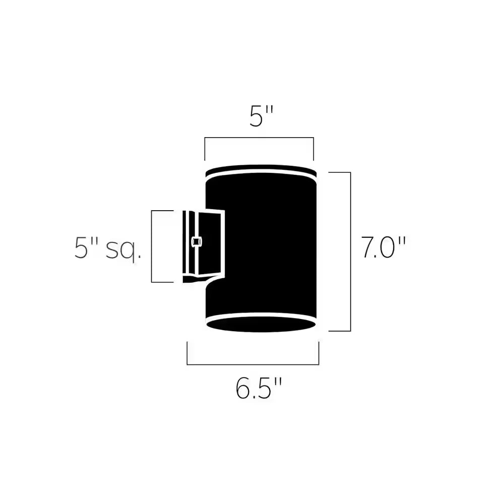 Independence 7 In. 1-Light Textured Architectural Bronze Outdoor Hardwired Wall Cylinder Sconce with Integrated LED