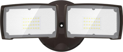 3000LM LED Flood Light Outdoor, Switch Controlled LED Security Light, 28W Exterior Lights with 2 Adjustable Heads, 5500K, IP65 Waterproof for Garage, Yard, Patio Brown