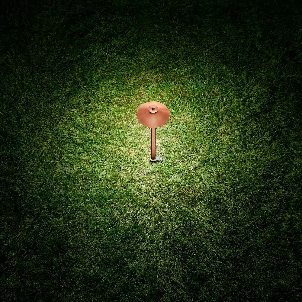 120 Lumen Red Brass Low Voltage Integrated LED Waterproof Outdoor Landscape Path Light