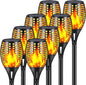 Solar Torch Lights, 43" Flickering Flames Outdoor Waterproof Landscape Decoration, Dusk to Dawn Auto On/Off Security for Yard Garden Pathway Driveway 4-Pack