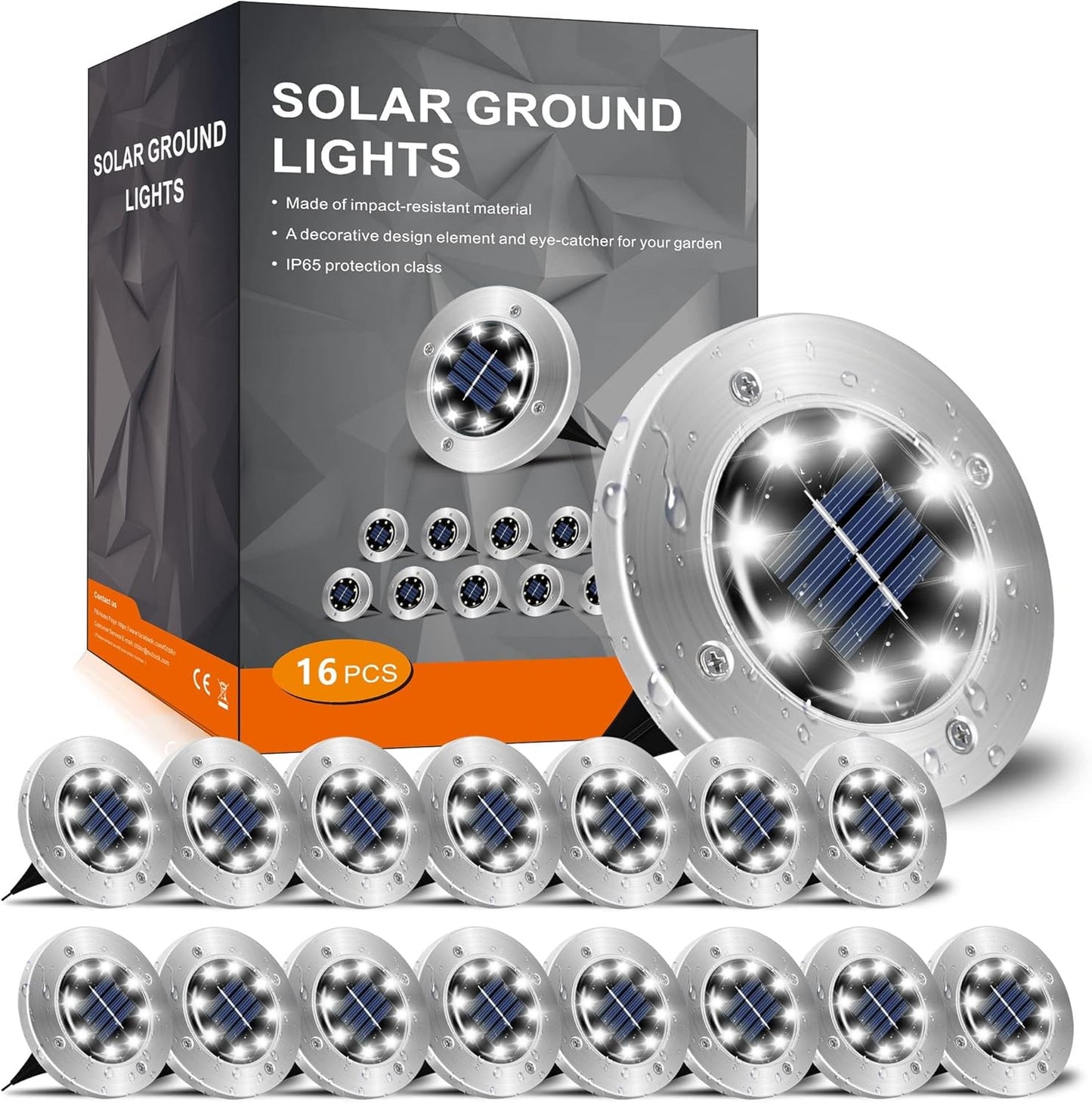 Solar Lights for Outside,12 Pack Solar Lights Outdoor Waterproof, Solar Garden Lights Landscape Lighting for Patio Pathway Lawn Yard Deck Driveway Walkway, Cold White
