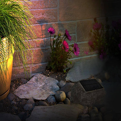 Solar Gray LED Hand-Painted Rock Spotlight