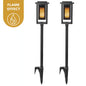 Ambrose Solar 6 Lumens Matte Black Integrated LED Modern Flicker Flame Torch Path Light (2-Pack); Weather Resistant
