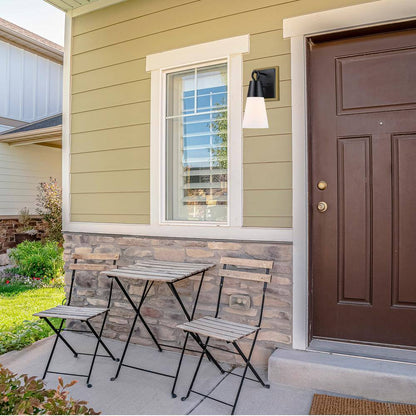 Duvall Black 1-Light Outdoor Line Voltage Hardwired Porch Light Wall Light Sconce with No Bulb Included