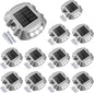 Solar Deck Lights – 12-Pack Heavy-Duty Outdoor LED Pathway Lighting, IP67 Waterproof, 72-Hour Runtime, 600mAh Battery | 6-LED Dock, Driveway & Step Light (White/Blue/Warm White)