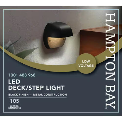 105 Lumen Low Voltage Black Integrated LED Outdoor Surface Mount Deck Light