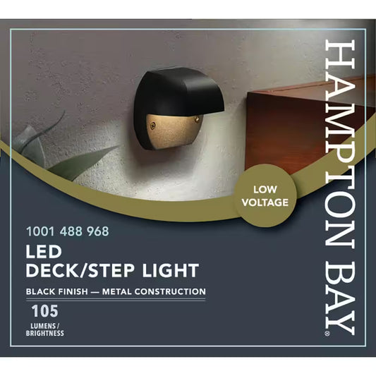 105 Lumen Low Voltage Black Integrated LED Outdoor Surface Mount Deck Light