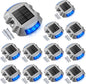 Solar Deck Lights – 12-Pack Heavy-Duty Outdoor LED Pathway Lighting, IP67 Waterproof, 72-Hour Runtime, 600mAh Battery | 6-LED Dock, Driveway & Step Light (White/Blue/Warm White)