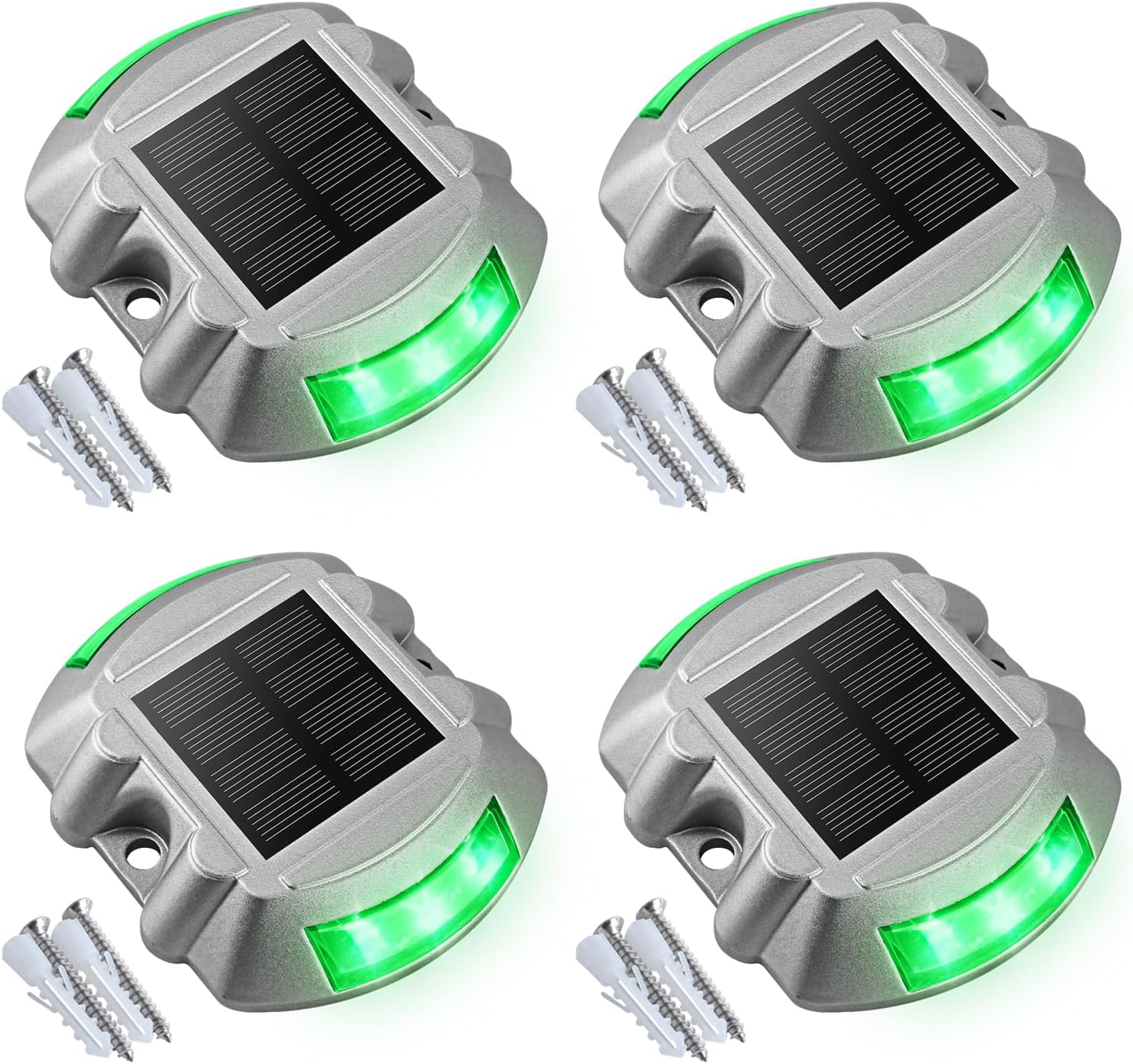 Solar Deck Lights – 12-Pack Heavy-Duty Outdoor LED Pathway Lighting, IP67 Waterproof, 72-Hour Runtime, 600mAh Battery | 6-LED Dock, Driveway & Step Light (White/Blue/Warm White)