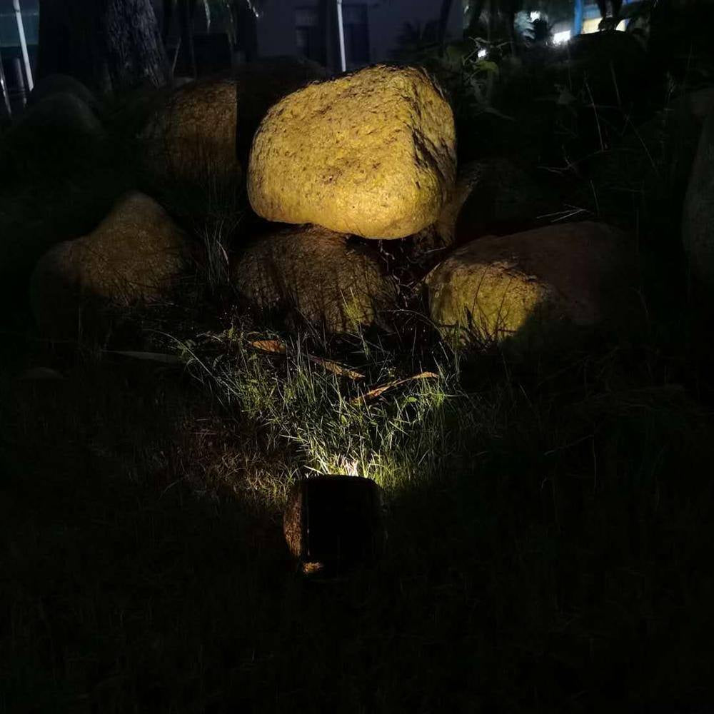Solar Gray LED Hand-Painted Rock Spotlight