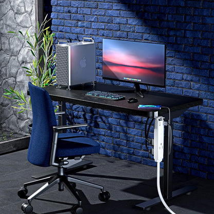 3FT Rotating Flat Plug Extension Cord with 3-Outlet and 2 USB Ports, Grounded (White) UL Certified