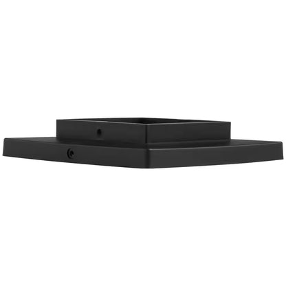 3.5 In. X 3.5 In. Black Integrated LED Plastic Outdoor Solar Post Cap Light with a 5.5 In. X 5.5 In. Adaptor (2-Pack)