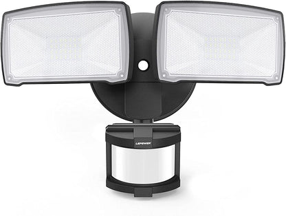 30W LED Security Lights Motion Sensor Light Outdoor, 3200LM Motion Security Light, 5500K, IP65 Waterproof, 2 Head Motion Detector Flood Light for Garage, Yard, Porch, Brown (NOT Solar Powered)