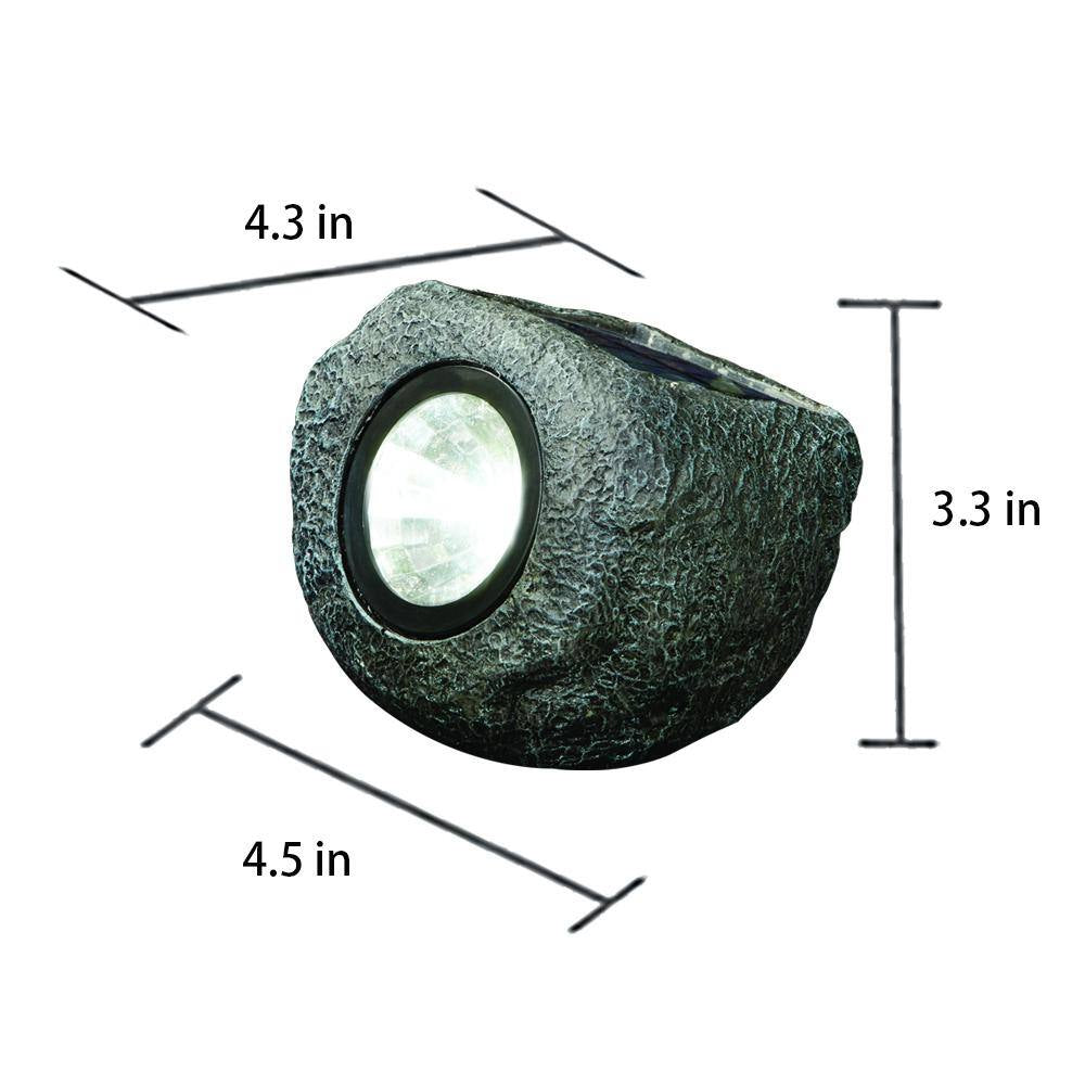 Solar Gray LED Hand-Painted Rock Spotlight