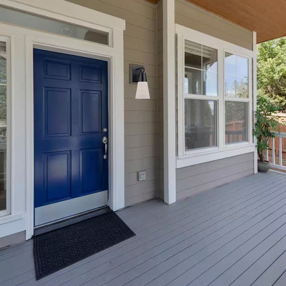 Duvall Black 1-Light Outdoor Line Voltage Hardwired Porch Light Wall Light Sconce with No Bulb Included